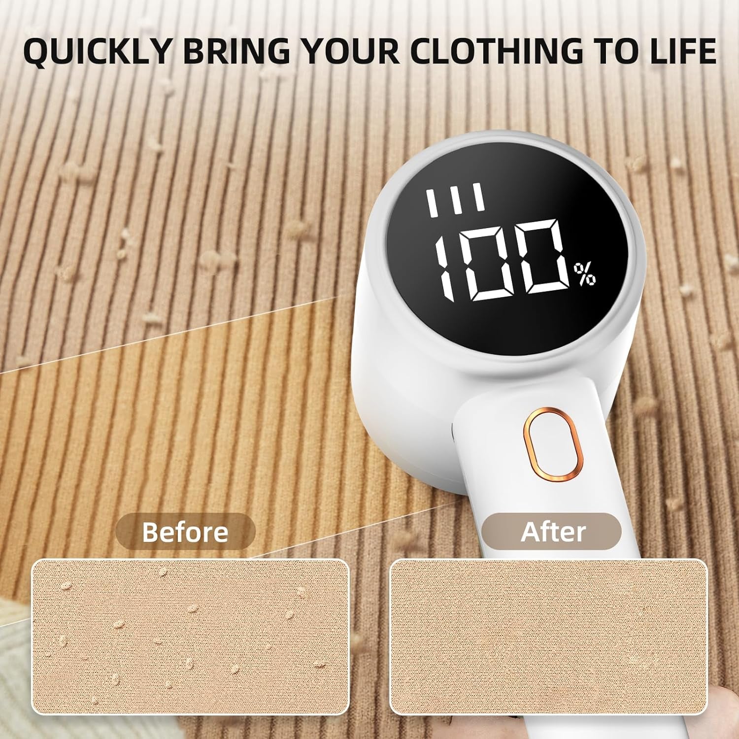 Revitalize Your Wardrobe with Our Rechargeable Electric Fabric Shaver - Lint Remover with 6 Blades, 3 Speed Settings, and LED Display for Effortless Pilling Removal on Clothes, Furniture, and More!
