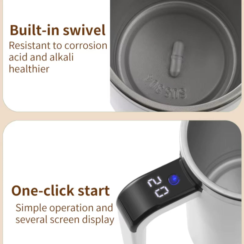 Revolutionary 380ML Mini Electric Self Mixing Coffee Mug - IP67 Waterproof & USB Rechargeable for Effortless Beverage Mixing