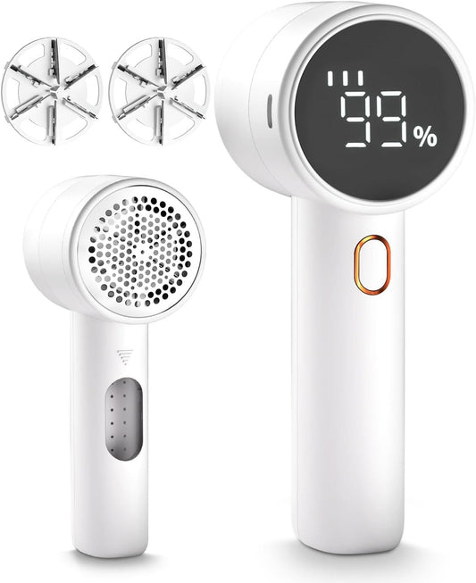 Revitalize Your Wardrobe with Our Rechargeable Electric Fabric Shaver - Lint Remover with 6 Blades, 3 Speed Settings, and LED Display for Effortless Pilling Removal on Clothes, Furniture, and More!