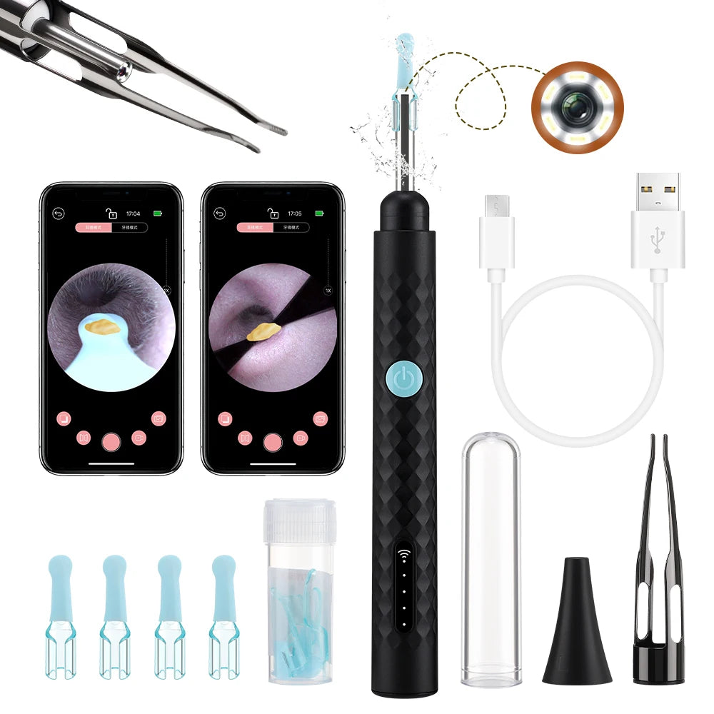 Revolutionary Smart Visual Ear Camera Set - HD1080P WiFi Ear Cleaner with Tweezers and Ear Wax Removal Tools